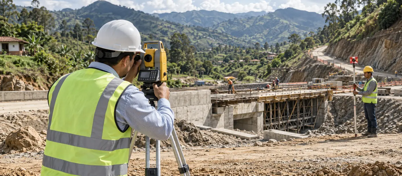 Supervisión topográfica de una obra de infraestructura rural