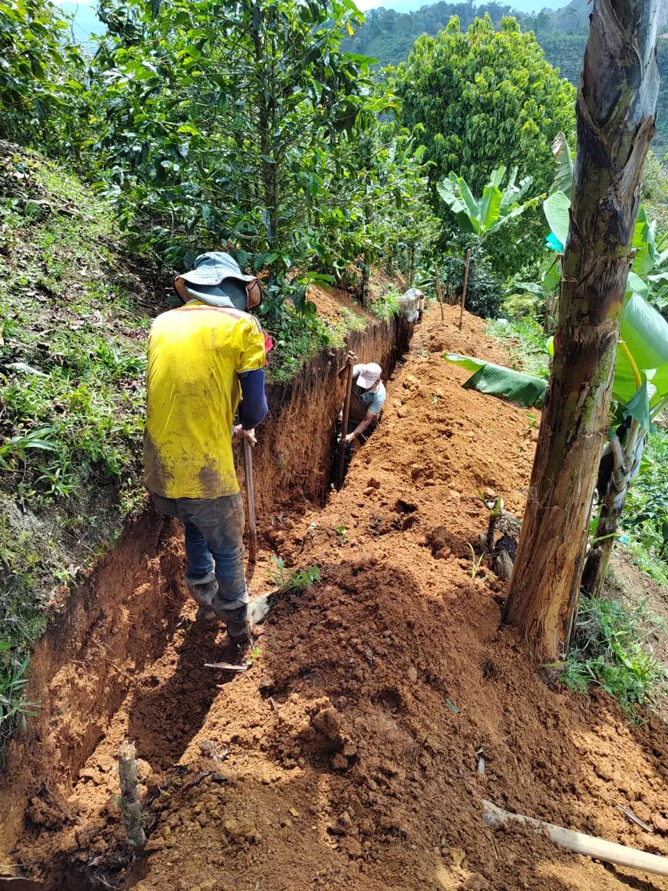 Excavación para red de saneamiento